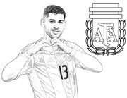 Ausmalbild - Cristian Romero - Argentinische Fußballnationalmannschaft 2026