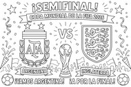 Image à colorier - Demi-finale - Equipe d'Argentine de football 2026