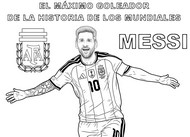 Desenho para colorir - Messi artilheiro - Seleção argentina de futebol 2026