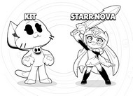 Drawing to color - Starr Nova and Kit - Brawl Stars - Damian Starr Nova Bolt