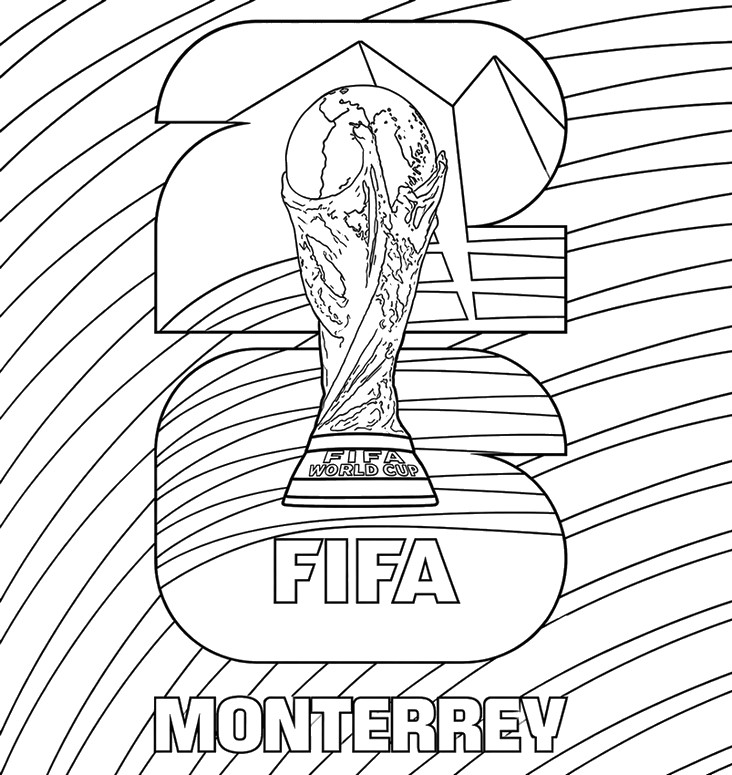 Coloriage à imprimer - Coupe du monde à Monterey - Equipe du Mexique de football 2026