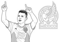 Image à colorier - Hirving Lozano - Equipe du Mexique de football 2026