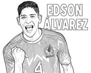 Coloriage à télécharger - Edson Álvarez - Equipe du Mexique de football 2026
