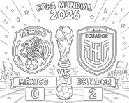 Dibujo descargable - ronda de 32 - Selección nacional de fútbol de México 2026