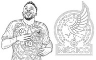 Kleurplaat om te downloaden - Julian Quiñones - Mexicaans nationaal voetbalteam 2026