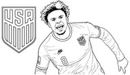 Coloriage - Weston McKennie - Equipe des Etats-Unis de football 2026
