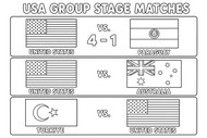 Coloriage à télécharger - Matchs de poule - Equipe des Etats-Unis de football 2026