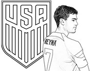 Coloriage à imprimer - Gio Reyna - Equipe des Etats-Unis de football 2026