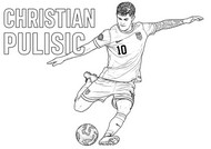 Feuille de coloriage - Christian Pulisic - Equipe des Etats-Unis de football 2026