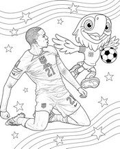 Image à colorier - Tim Weah - Equipe des Etats-Unis de football 2026