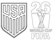 Dessin à colorier - Coupe du monde - Equipe des Etats-Unis de football 2026