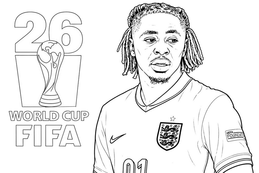 Free coloring page - Eberechi Eze - England football team 2026