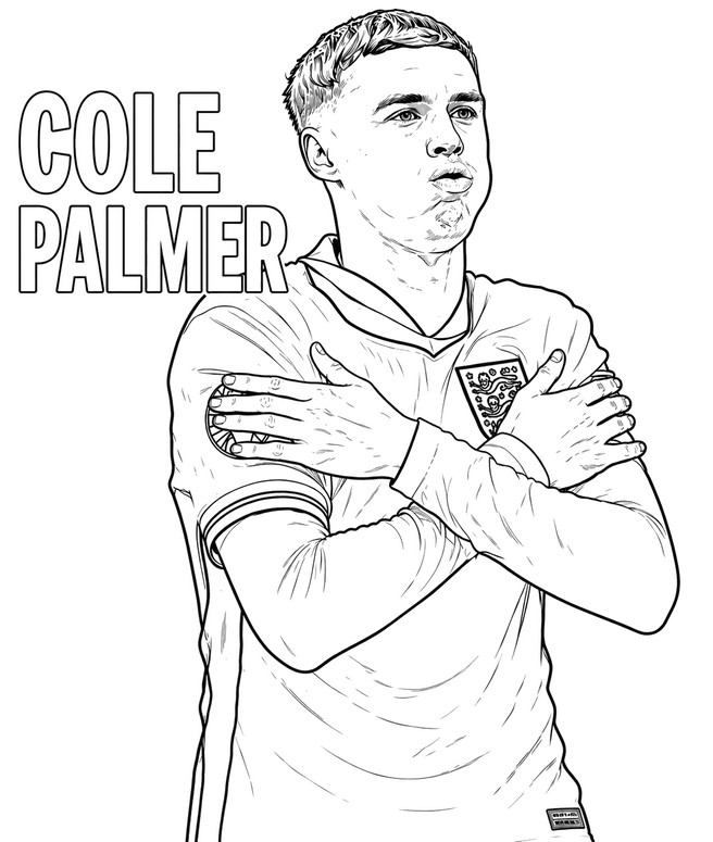 Coloring sheet - Cole Palmer - England football team 2026