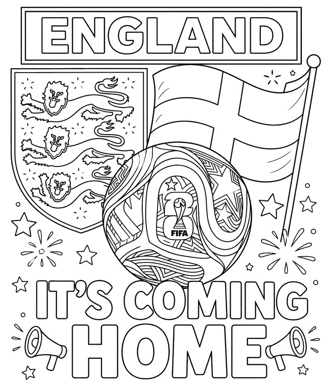 Coloring page - It’s Coming Home - England football team 2026