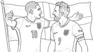 Free coloring page - Kane and Bellingham - England football team 2026