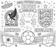 Coloring page - round of 16 - England football team 2026