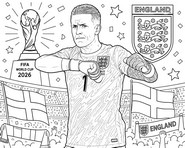 Dibujo descargable - Jordan Pickford - Selección inglesa de fútbol 2026