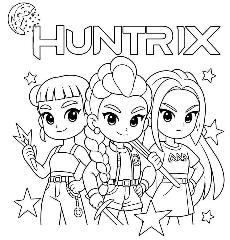 Disegno scaricabile - Kpop Demon Hunters - Kpop Chibi