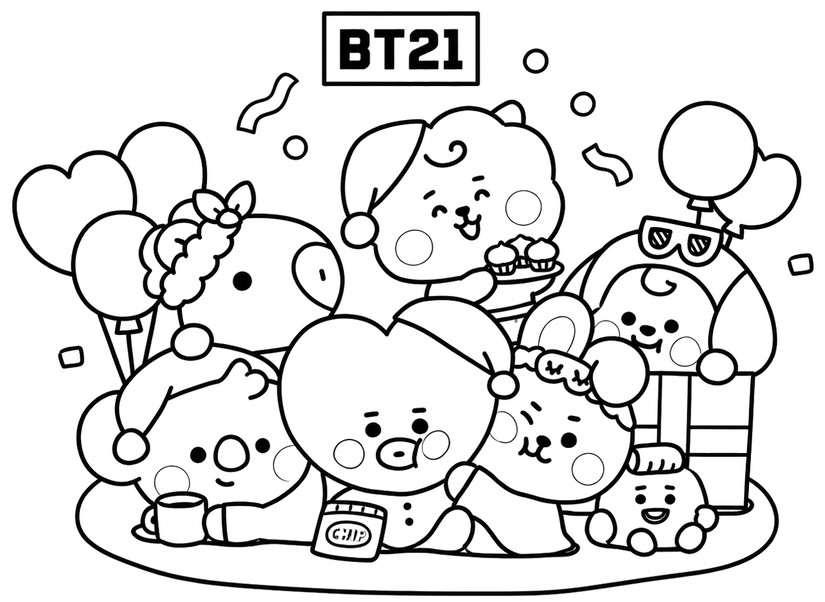 Immagine da colorare - BT21 (BTS) - Kpop Chibi
