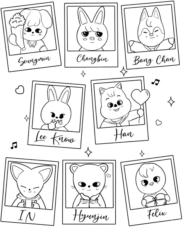 Disegno da stampare - SKZOO (Stray Kids) - Kpop Chibi