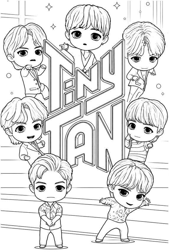 Disegno scaricabile - TinyTAN (BTS) - Kpop Chibi