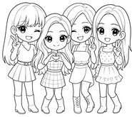 Disegno da stampare - Blackpink - Kpop Chibi