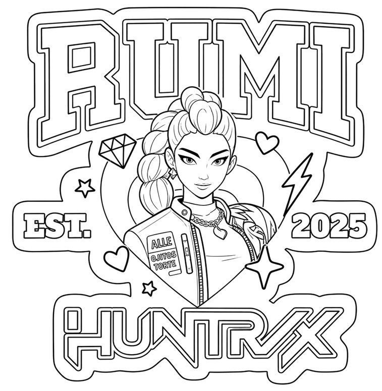 Omalovánka - Popová ikona - KPop Demon Hunters - Rumi