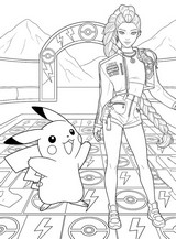 Obrázek k vybarvení - Pikachu - KPop Demon Hunters - Rumi