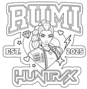 Tisknutelná omalovánka - Popová ikona - KPop Demon Hunters - Rumi