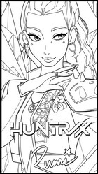 Obrázek k vybarvení - Vzdorovitý pohled - KPop Demon Hunters - Rumi