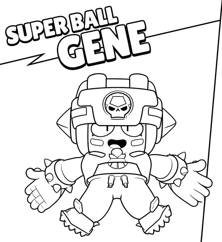 Image à colorier - D'Jinn Super Ball - Brawl Stars - Brawl Strikers