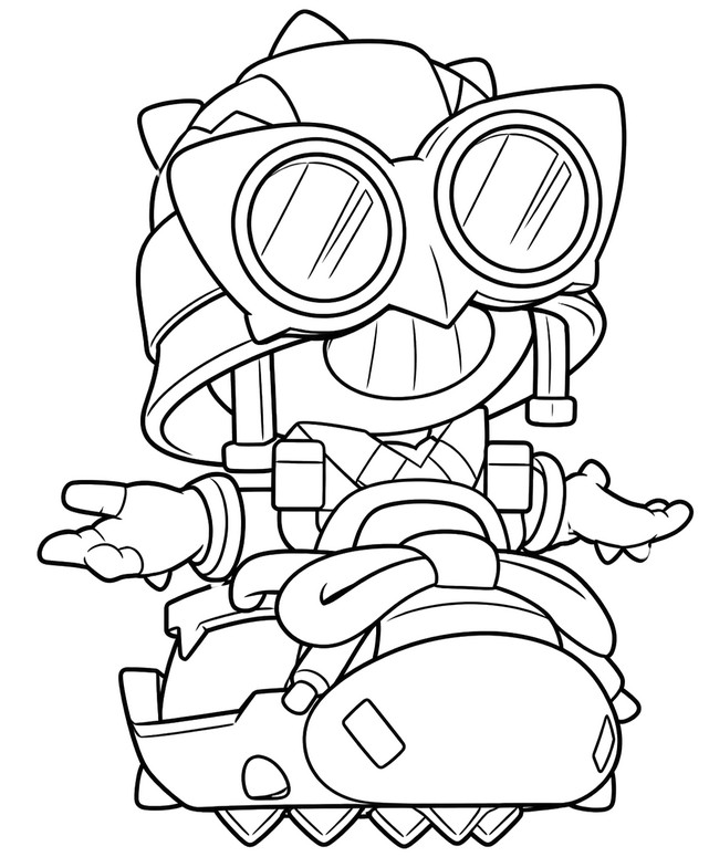 Coloriage - Carl Super Ball - Brawl Stars - Brawl Strikers