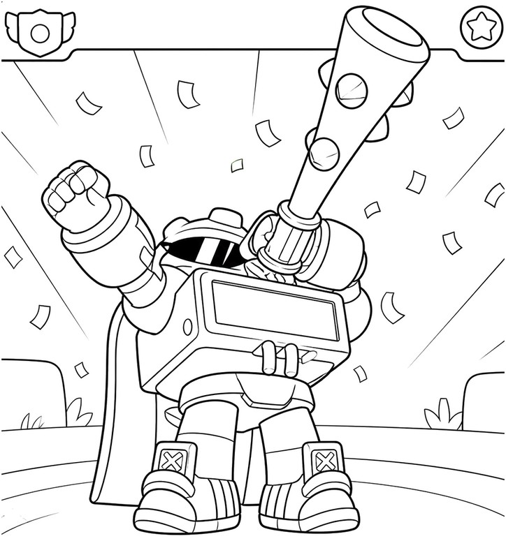 Coloriage à imprimer - Surge Coach - Brawl Stars - Brawl Strikers