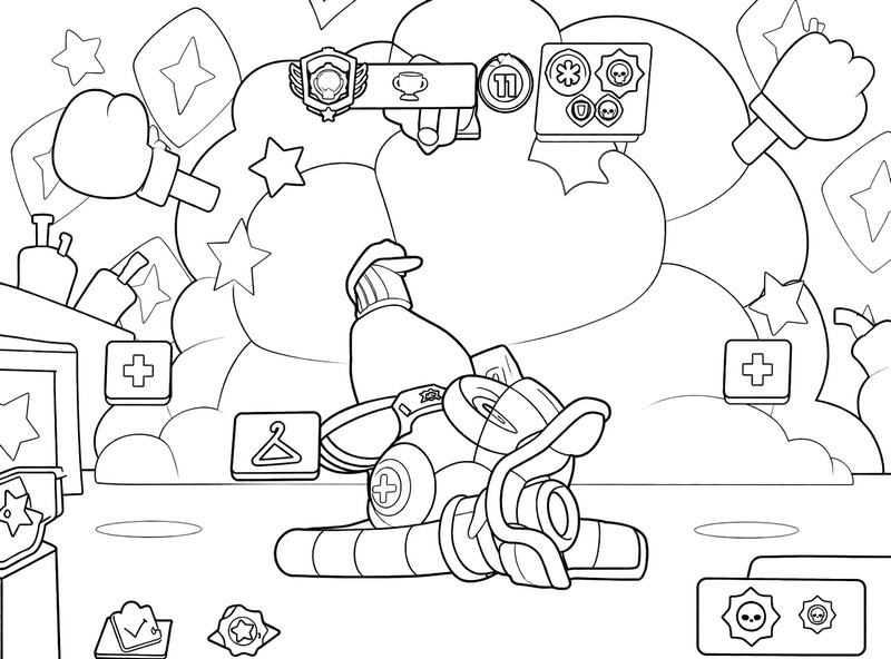 Coloriage gratuit - Otis Footbrawler - Brawl Stars - Brawl Strikers