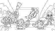 Coloriage - Toute l'équipe - Brawl Stars - Brawl Strikers