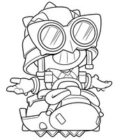 Coloriage à imprimer - Carl Super Ball - Brawl Stars - Brawl Strikers