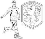 Feuille de coloriage - Frenkie de Jong - Equipe de football des Pays-Bas 2026