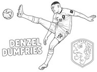 Coloriage gratuit - Denzel Dumfries - Equipe de football des Pays-Bas 2026