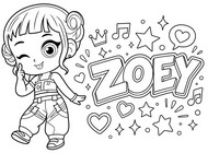 Nyomtatható színező - A K-pop bálvány - KPop Demon Hunters - Zoey