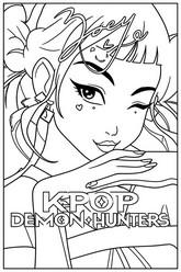 Letölthető színező - Stílusos ikon - KPop Demon Hunters - Zoey