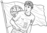 Ausmalblatt - João Neves - Portugals Fußballnationalmannschaft 2026
