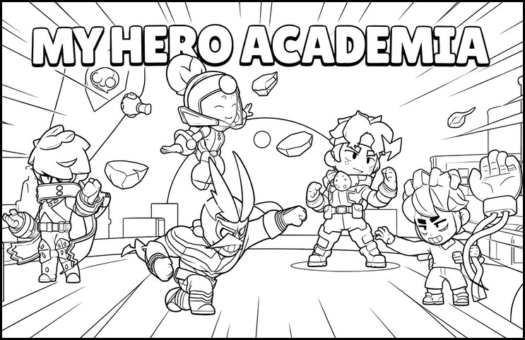 Feuille de coloriage - Les héros - Brawl Stars - My Hero Academia