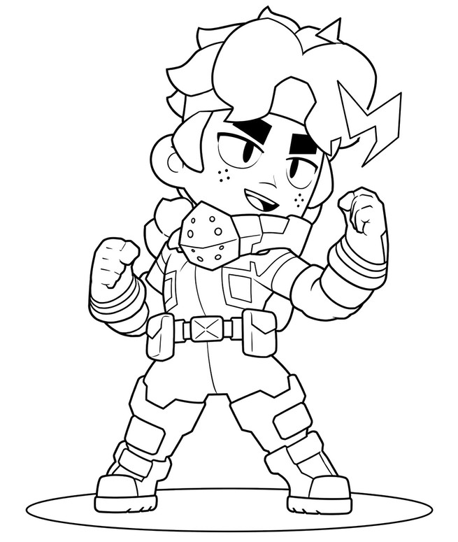 Coloriage à imprimer - Deku: Fang - Brawl Stars - My Hero Academia
