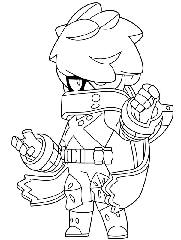 Coloriage gratuit - Bakugo: Edgar - Brawl Stars - My Hero Academia