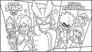 Dessin à colorier - L'alliance des super-héros - Brawl Stars - My Hero Academia