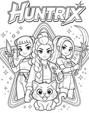 Coloring sheet - HUNTRIX - KPop Demon Hunters - HUNTR/X