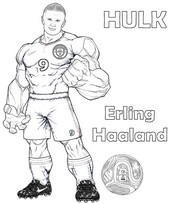 Disegno da colorare - Erling Haaland - Hulk - Calcio - Supereroi