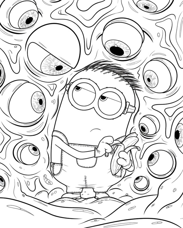 Printable coloring - Poster - Minions and Monsters