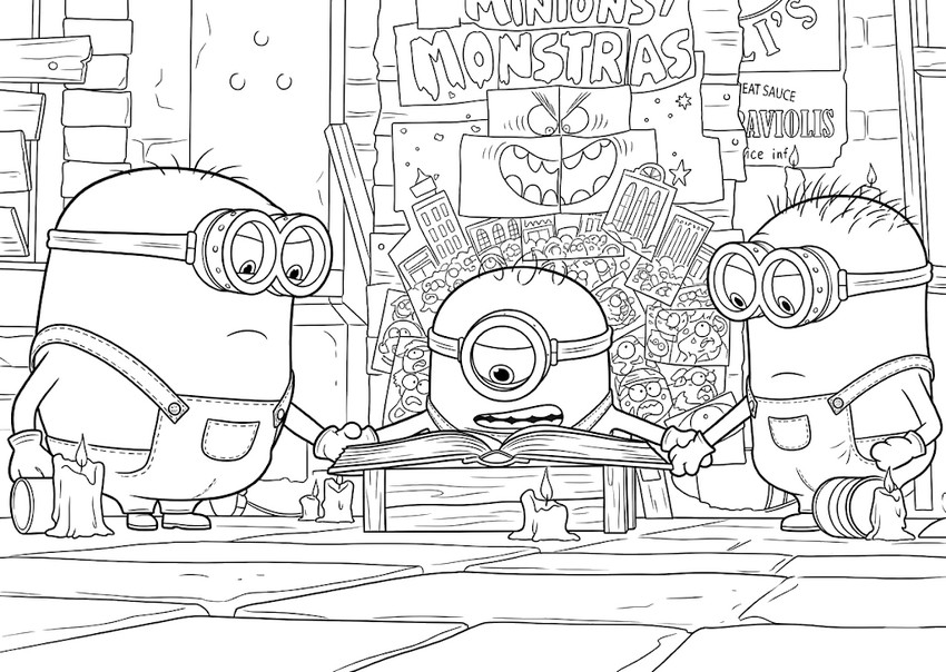 Downloadable coloring - The Book of Monsters - Minions and Monsters