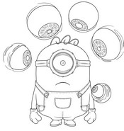 Drawing to color - Mysterious eyes - Minions and Monsters